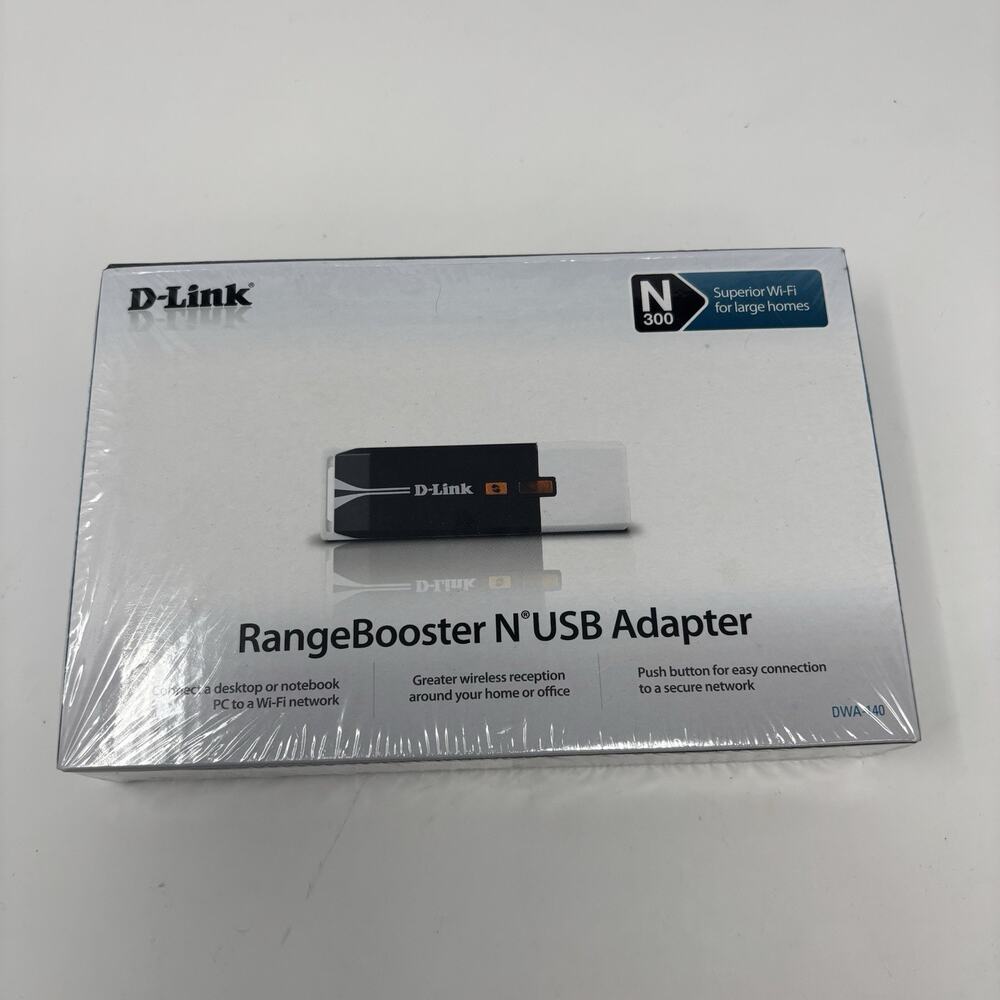 D Link Range‎ Booster USB Adapter DWA140 N300 New Sealed